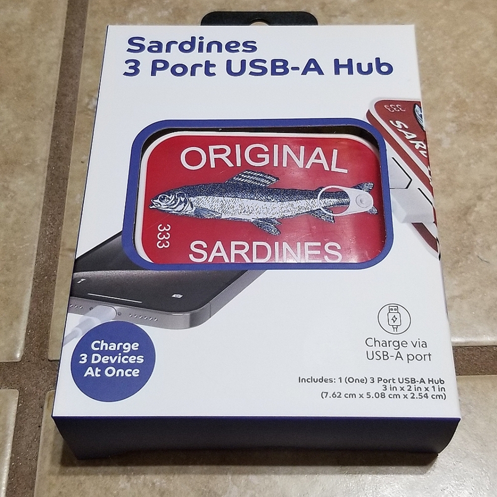 Original Sardines 3-Port USB-A Hub